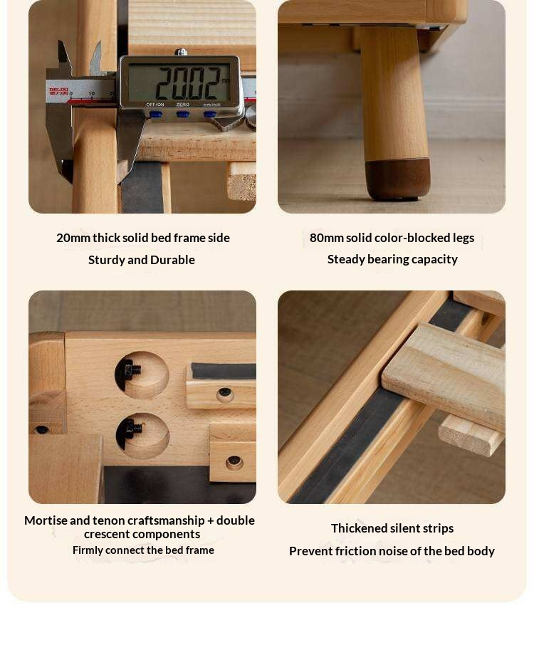 Beech Solid Wood Children's Loft Bed with Table Under Bed