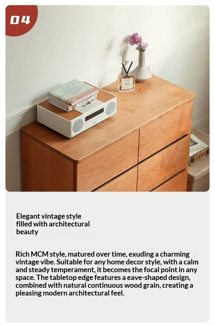 Cherry Solid Wood Six-Drawer Chest, Storage Chest