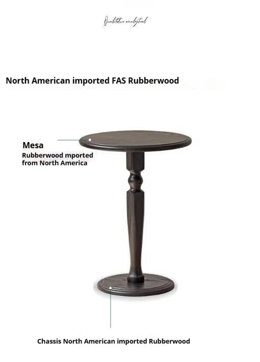 Solid Rubberwood, Poplar Solid Wood Side Table Black Small Furniture