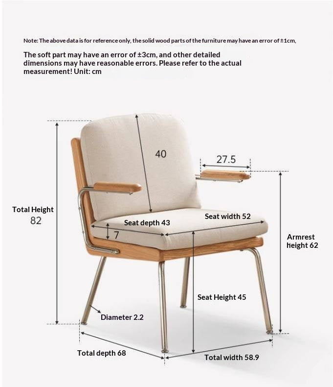 Oak Solid Wood Modern Minimalist Soft Office Chair