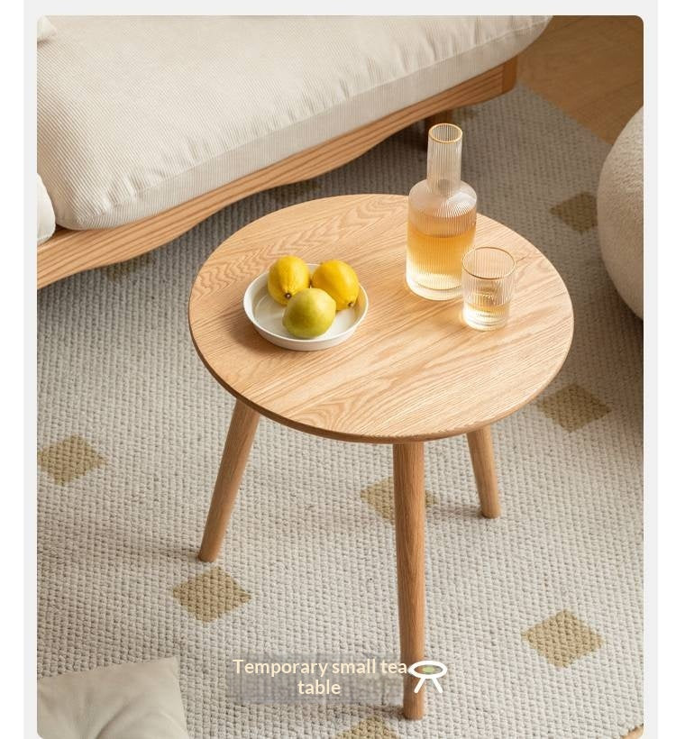 Oak, Solid RubberWood Nordic Style Side Table