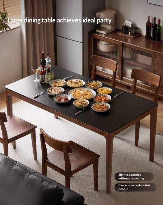 Oak Solid Wood Modern Minimalist Rock Plate Dining Table
