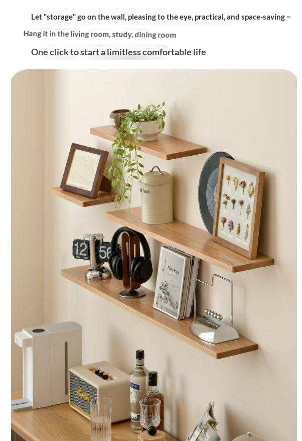 дубль Oak, Black Walnut Solid Wood Wall Shelf Bookshelf Hanging Storage Rack-
