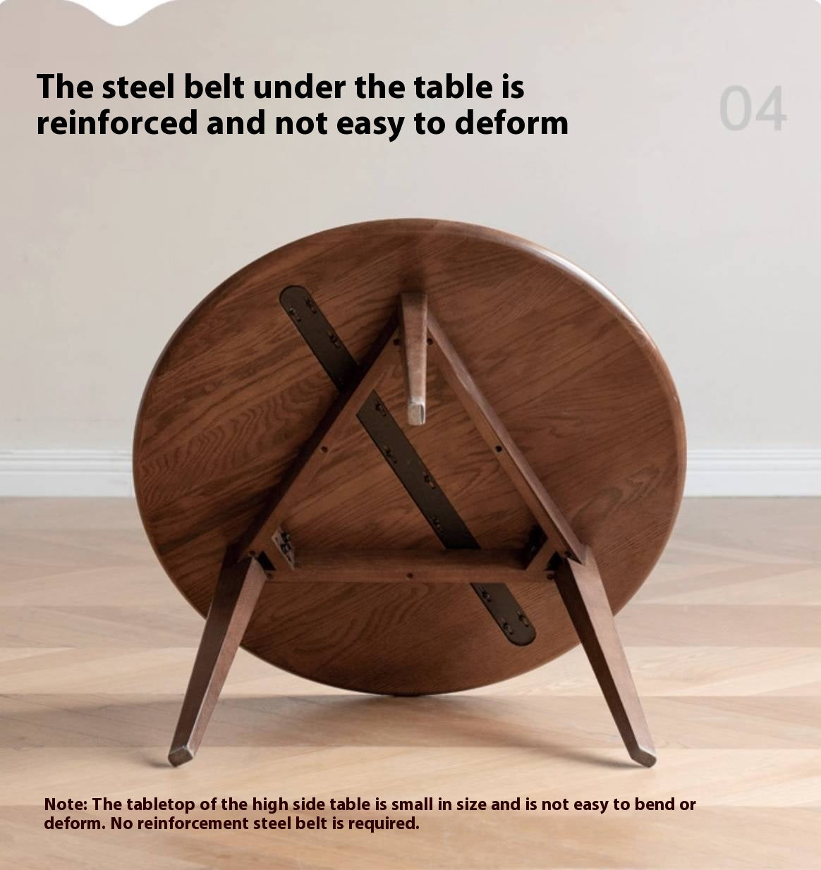 Oak, Solid Rubberwood Round Coffee Table Combination