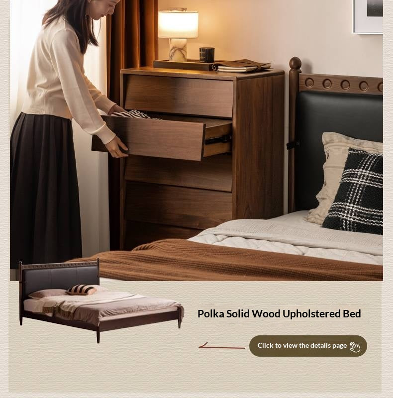 Black Walnut Solid Wood Vintage Style Chest of Drawers