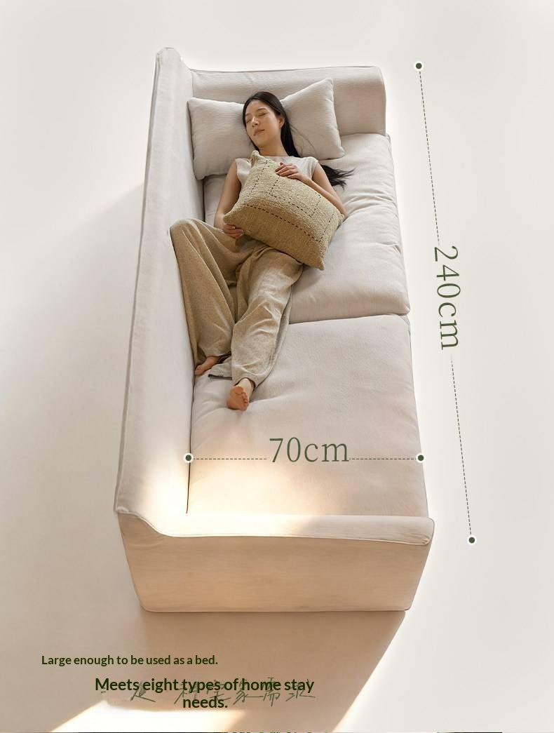 Deep Seat Modular Sofa with Cotton-Linen Upholstery