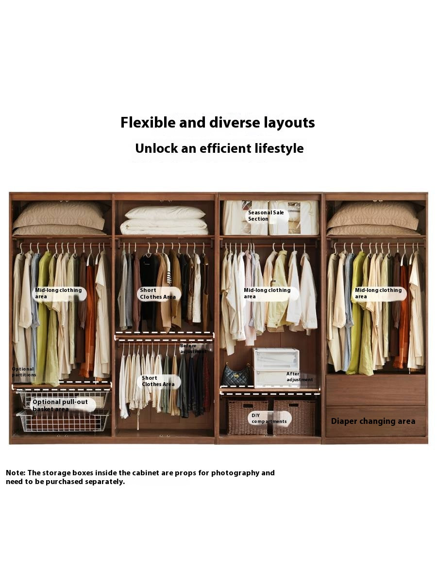 Solid Sandalwood French Retro Style Wardrobe