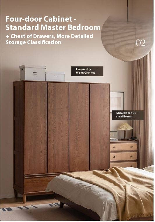 Oak Solid Wood Modern Off-Floor Wardrobe.