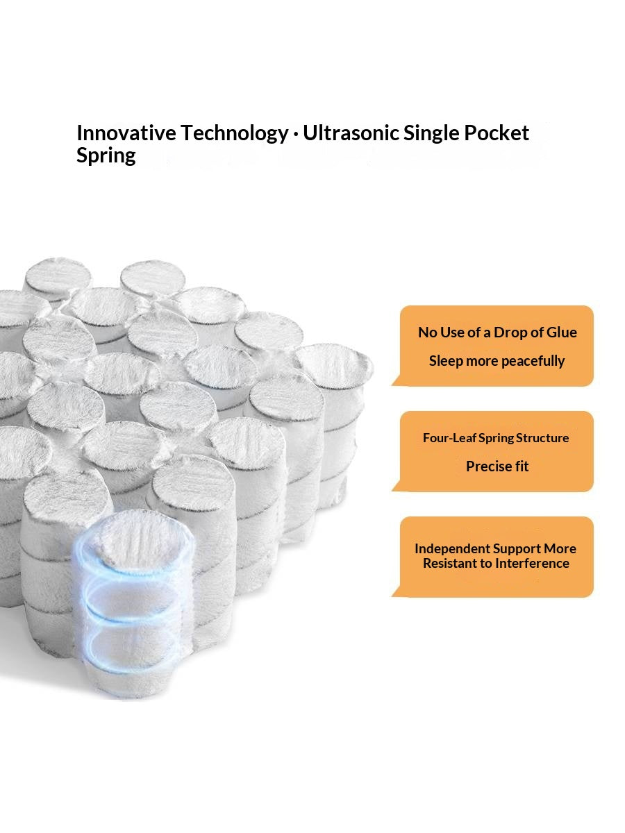 Glue-Free Mattress Made Of Imported Natural Latex, With Air Fiber Filling And Spring Support, A Soft Mattress For Back Protection 24 cm