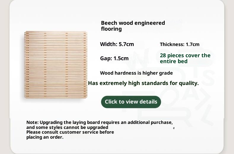 Oak, Ash Solid Wood Luminous Suspended Bed, Nordic Style