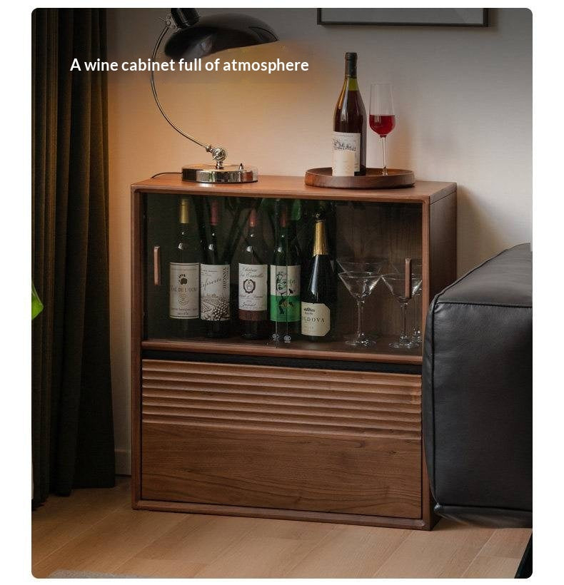 Sandalwood, Oak, Black Walnut, Ash Solid Wood Light Luxury Style Module Bookcase