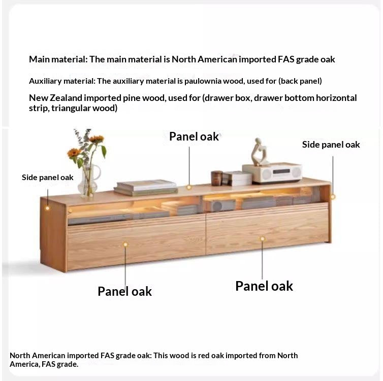 Black Walnut, Oak, Cherry Solid Wood TV Stand Floor Cabinet