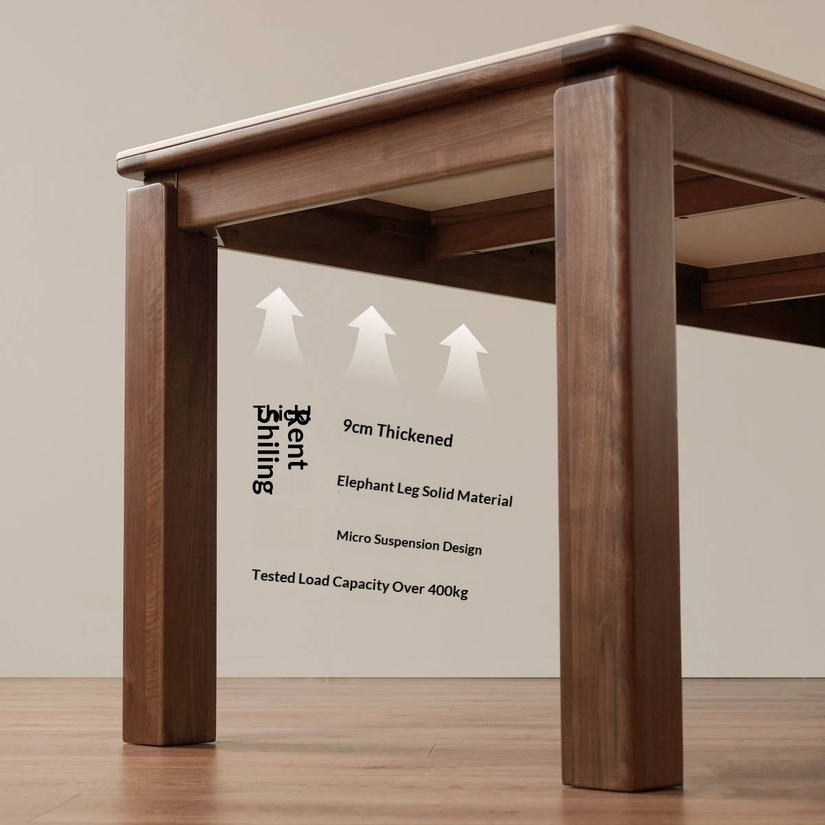 Black Walnut Solid Wood Vintage Travertine Slab Dining Table