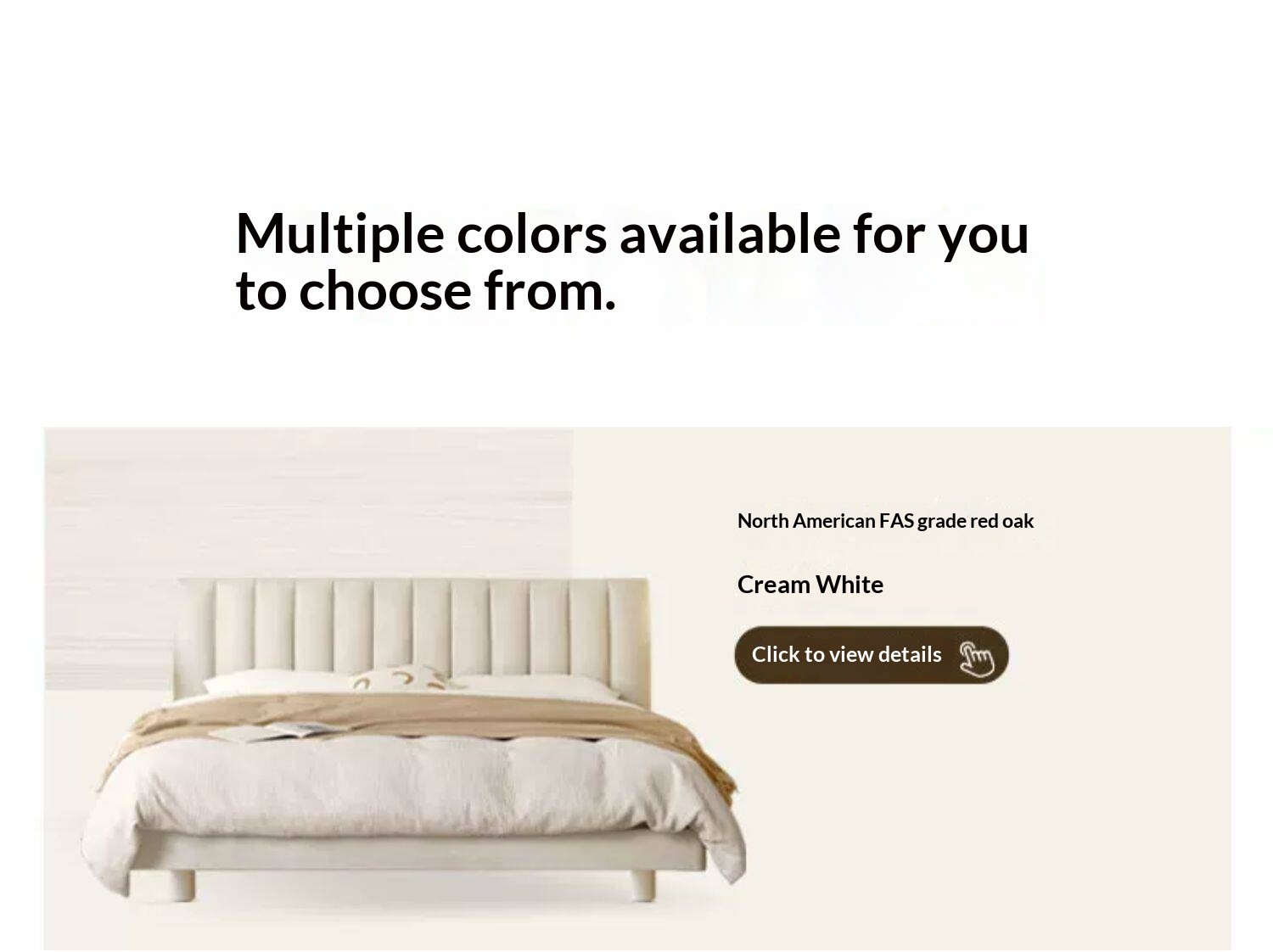 Oak,Rubber Wood Solid Wood Cream Suspended Genuine Leather Technology Fabric Soft Wrapped Bed