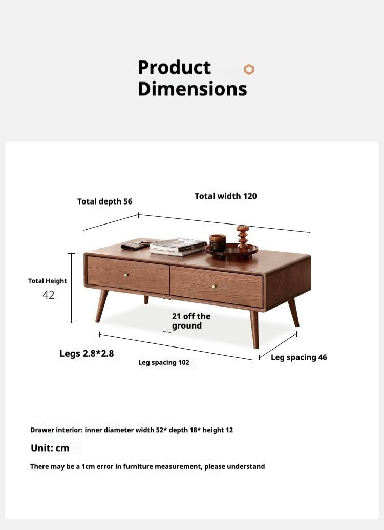 Oak Solid Wood Nordic Modern Style Coffee Table