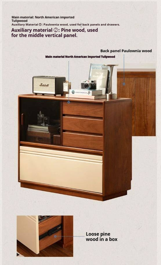Tulipwood Solid Wood Antique Style Storage Cabinet