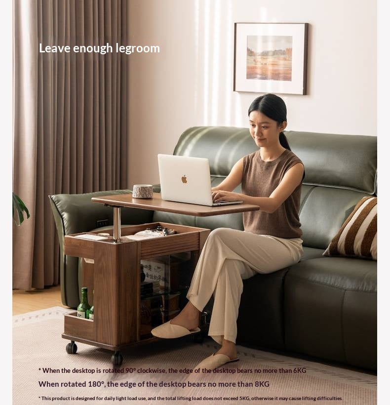 Black Walnut Solid Wood Italian Light Luxury Style Side Table