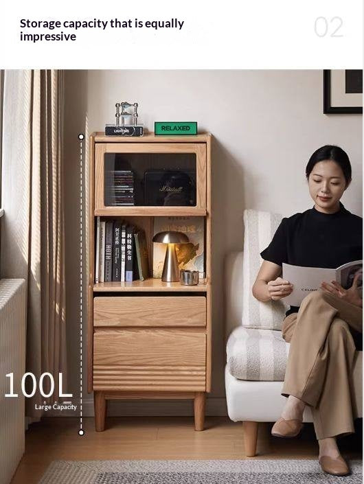 Oak Solid Wood Modern Style Side Cabinet