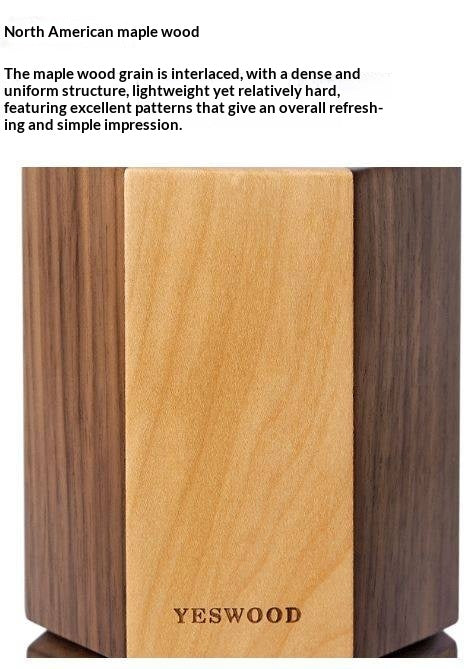 Black Walnut, Maple Solid Wood Rotating Pen Holder
