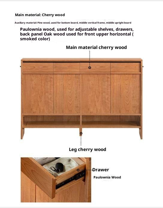 Cherry Solid Wood Modern Shoe Cabinet