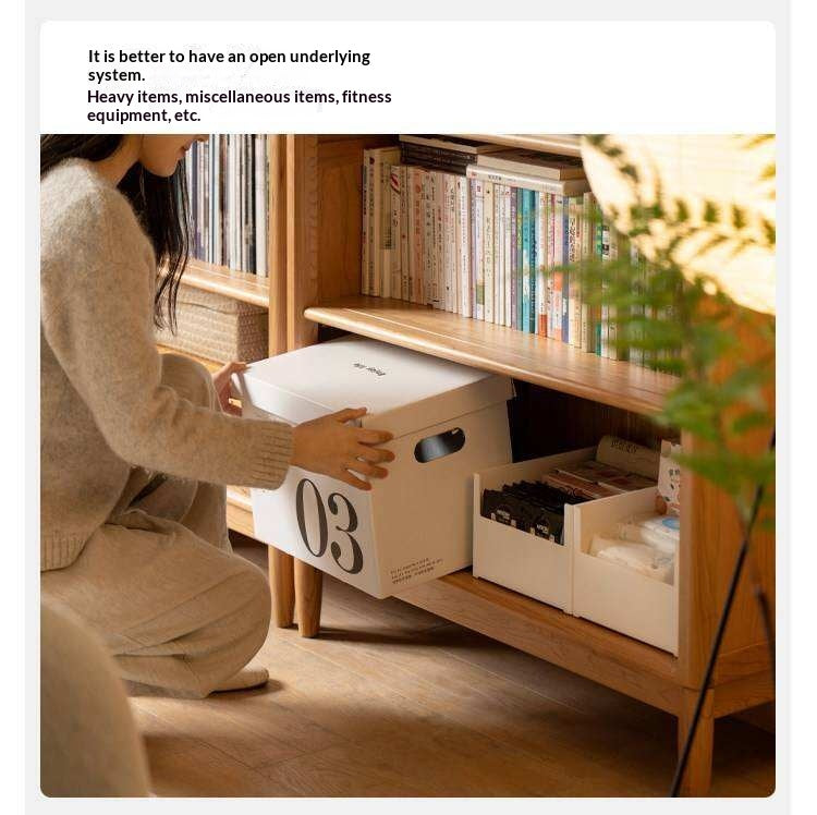 Cherry Solid Wood Freely Combinable Bookshelf with Retro Style Finish
