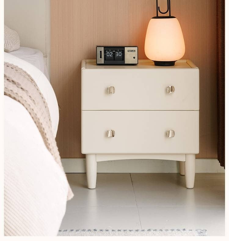 Solid Rubberwood Modern Nightstand