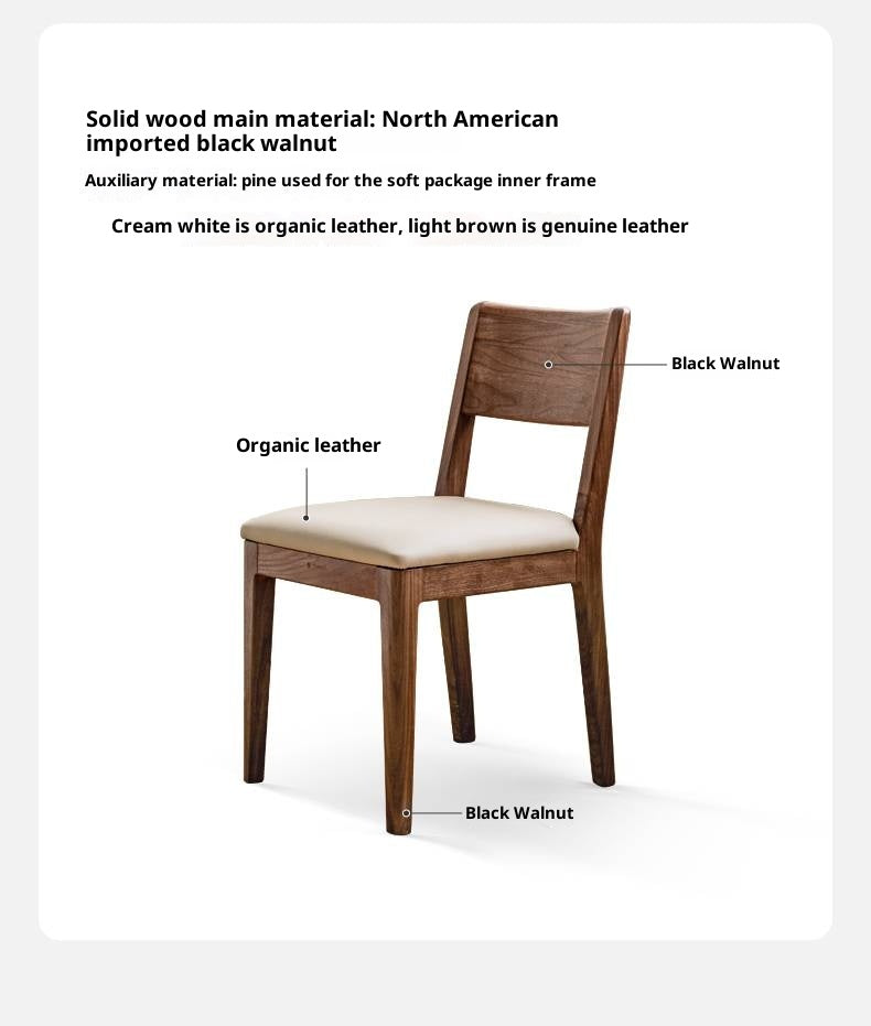 Set 4 pcs Black Walnut, Oak, Solid Rubberwood Dining Soft Chair