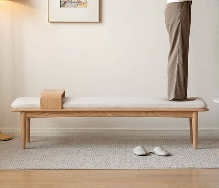 Oak Solid Wood Modern Long Soft Bench