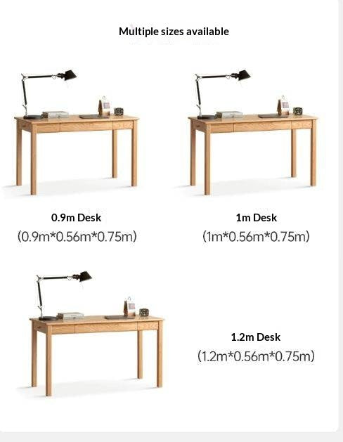 Oak, Beech Solid Wood Office Desk