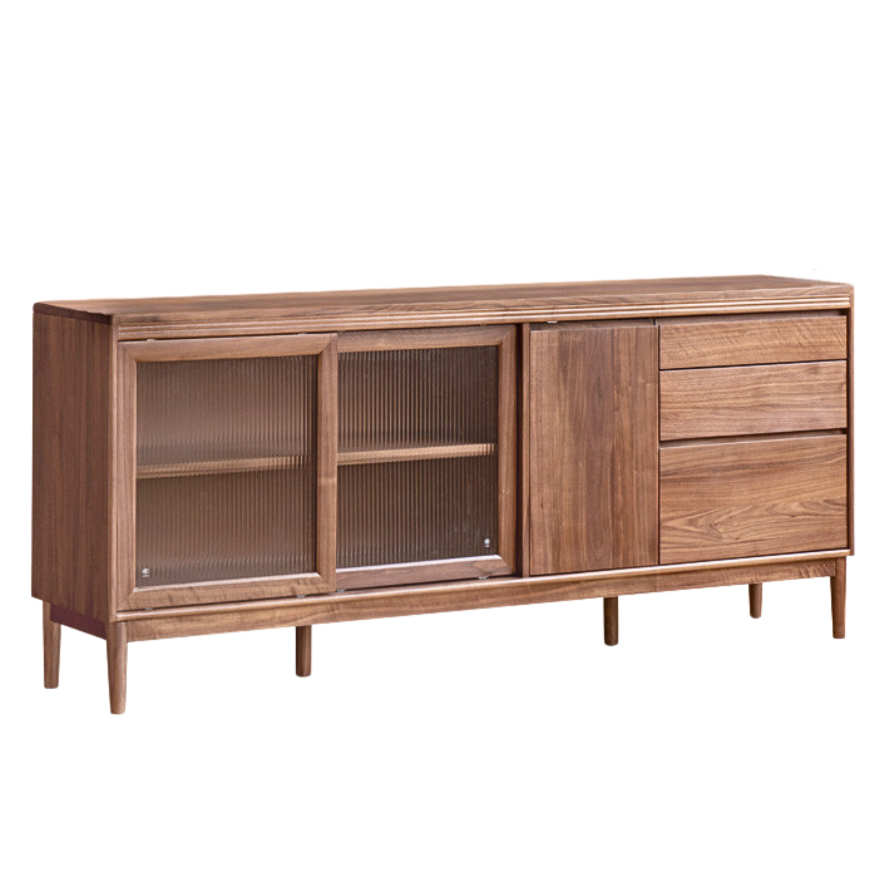 Black Walnut, Oak Solid Wood Rock Board Sideboard