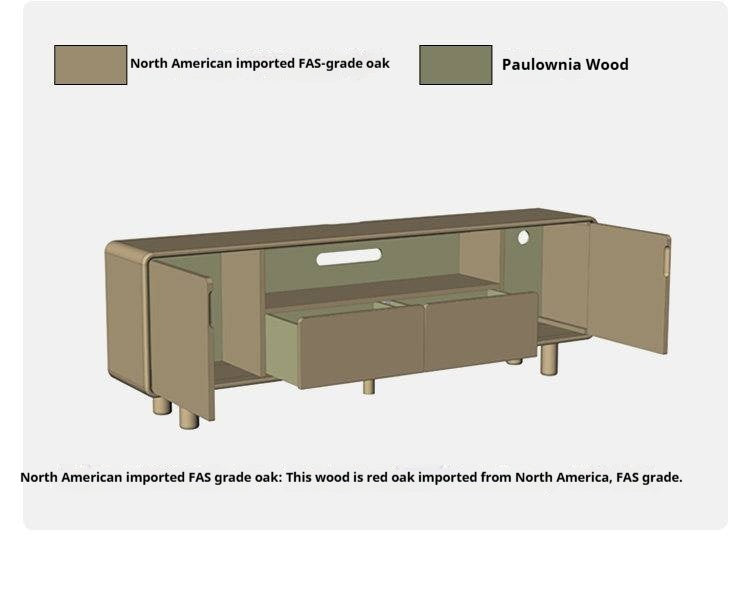 Oak Solid Wood Tall TV Cabinet.