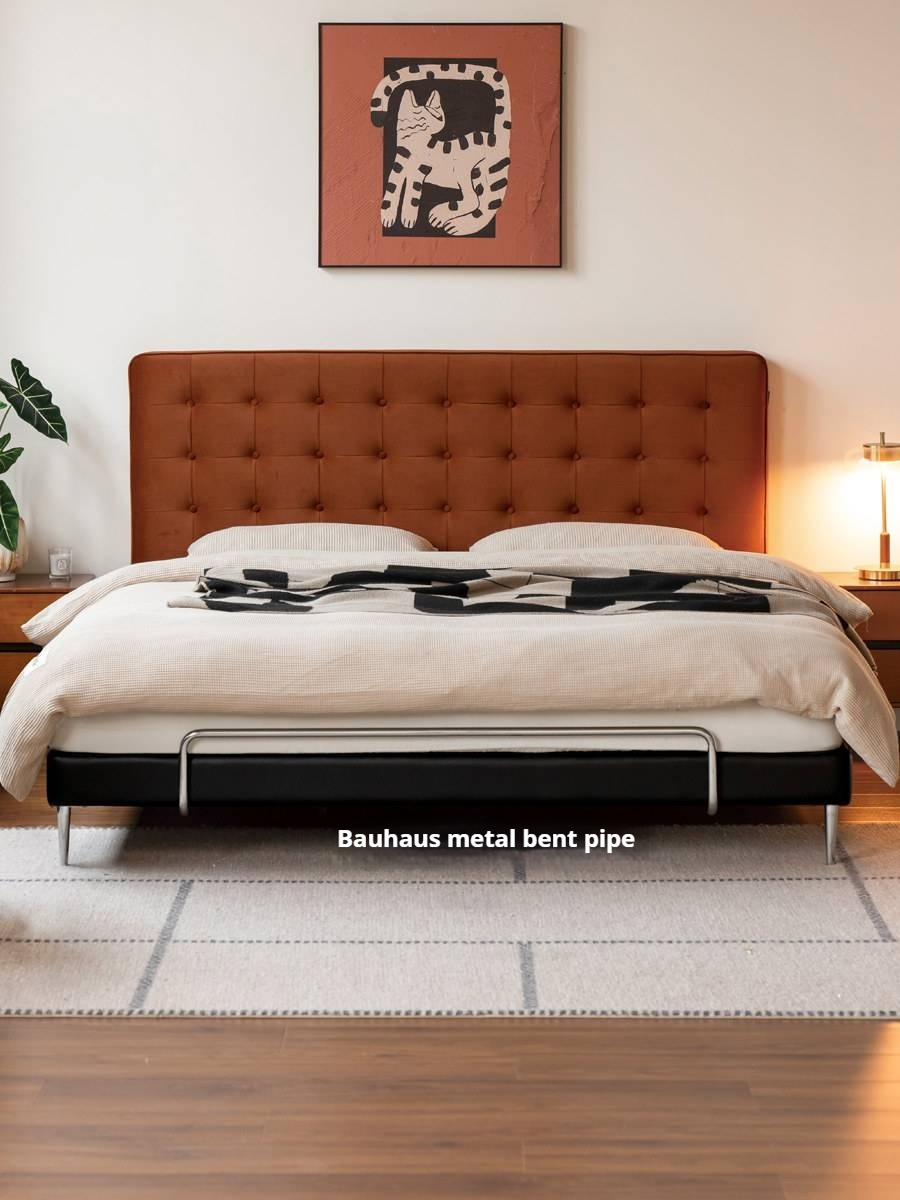 Fabric Flannel Soft Bed Bauhaus Style