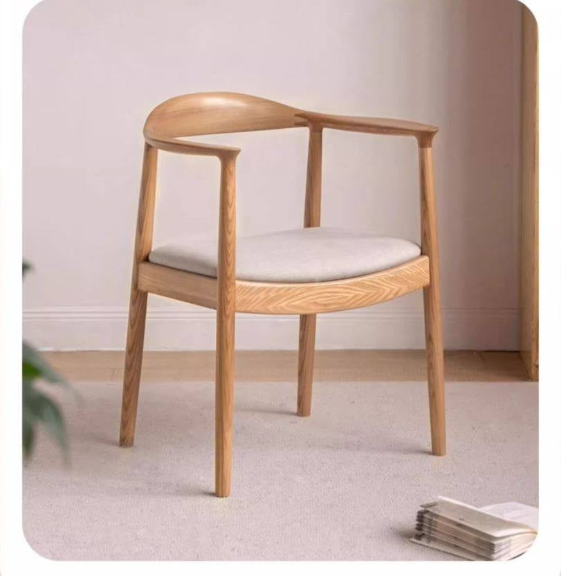 Ash Solid Wood Japanese Presidential Dining Chair