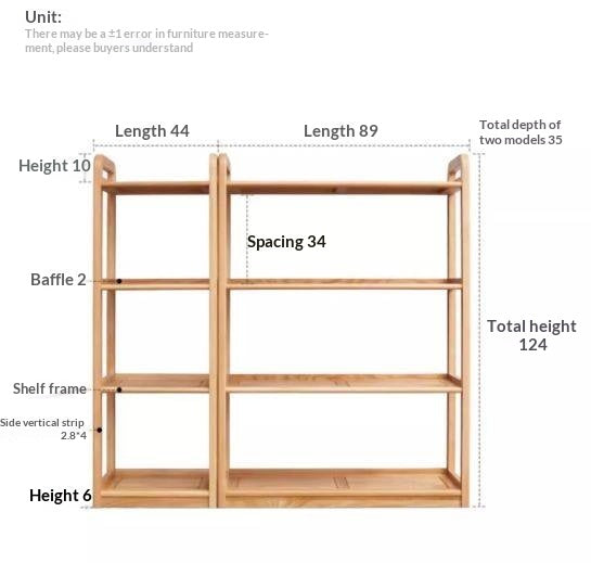 Oak Solid Wood Floor-Standing Bookshelf, Flower Rack