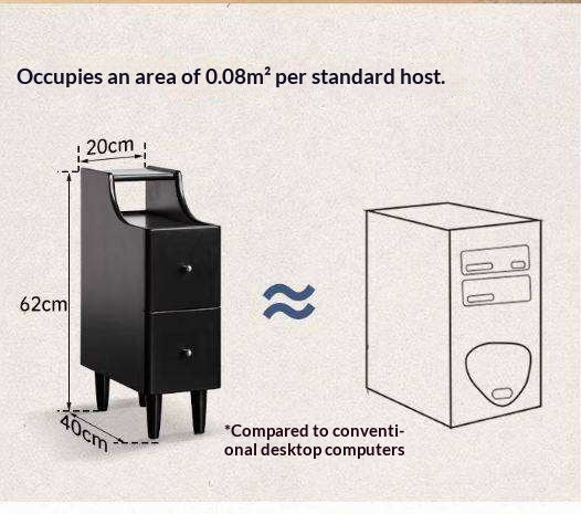 Solid RubberWood Ultra-Narrow Nightstand Storage Cabinet