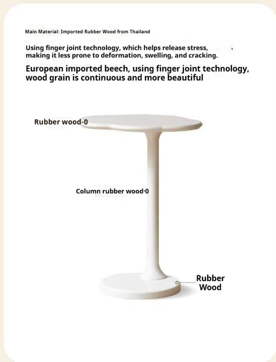 Rubberwood Solid Wood Cloud Side Table