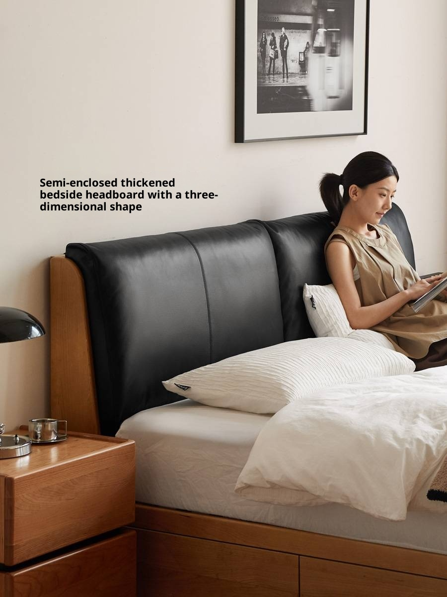 Cherry Solid Wood Box Bed Vintage Style