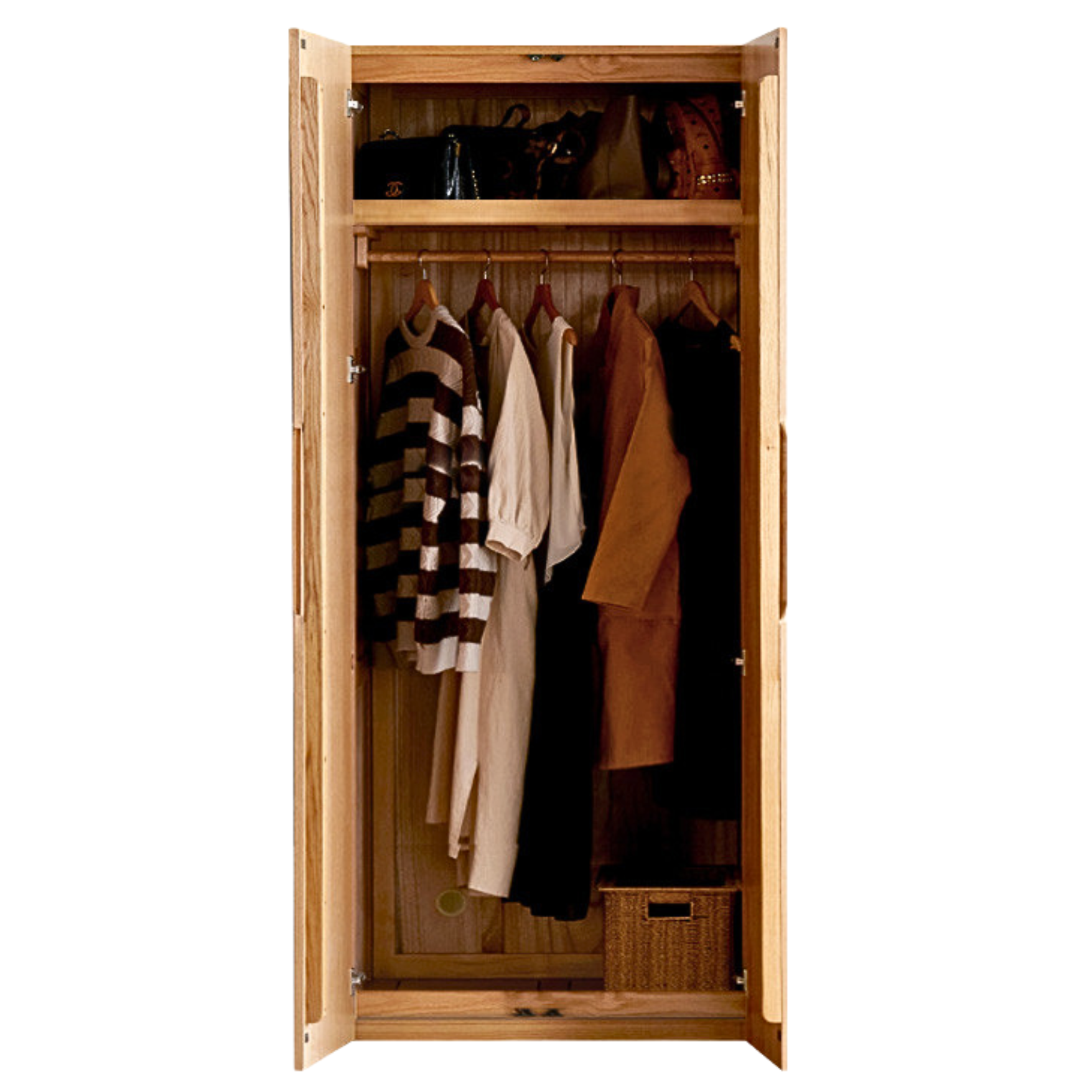 Oak Solid Wood Nordic Wardrobe.