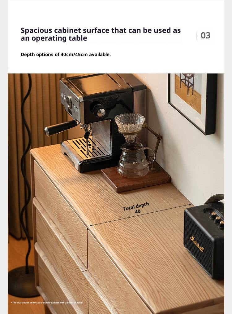 Ash Solid Wood Modern Drawer Cabinet