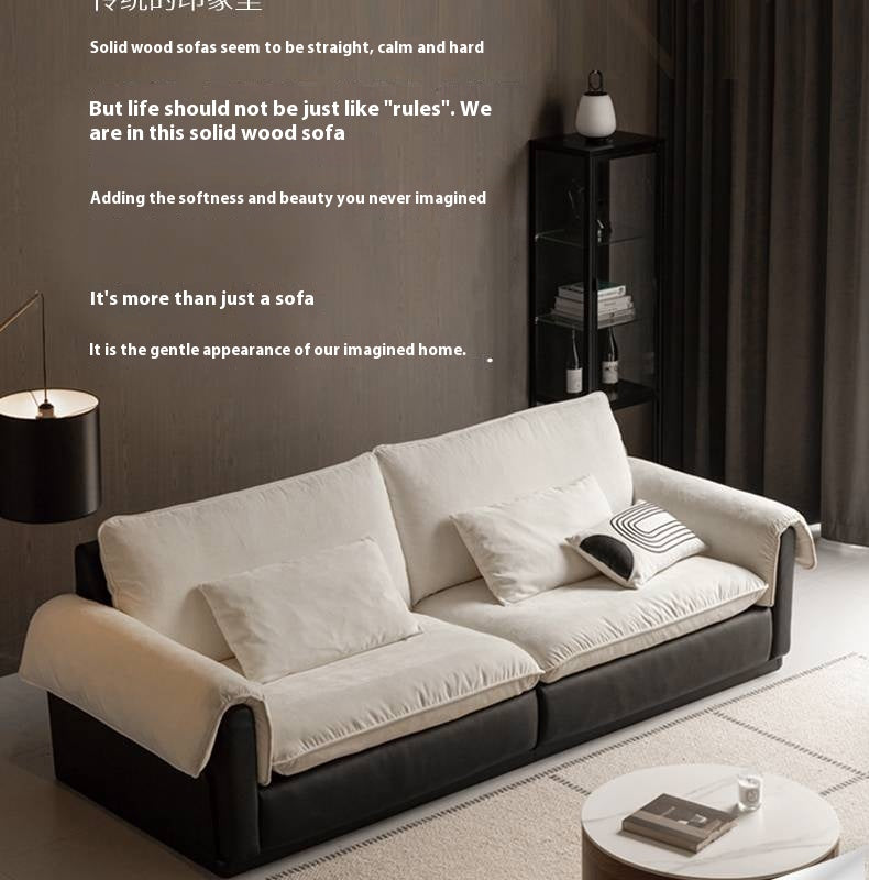 Chenille & Eco-Cloud Leather Sofa