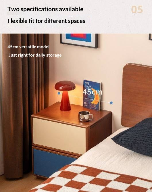 Poplar Solid Wood Bauhaus Style Nightstand