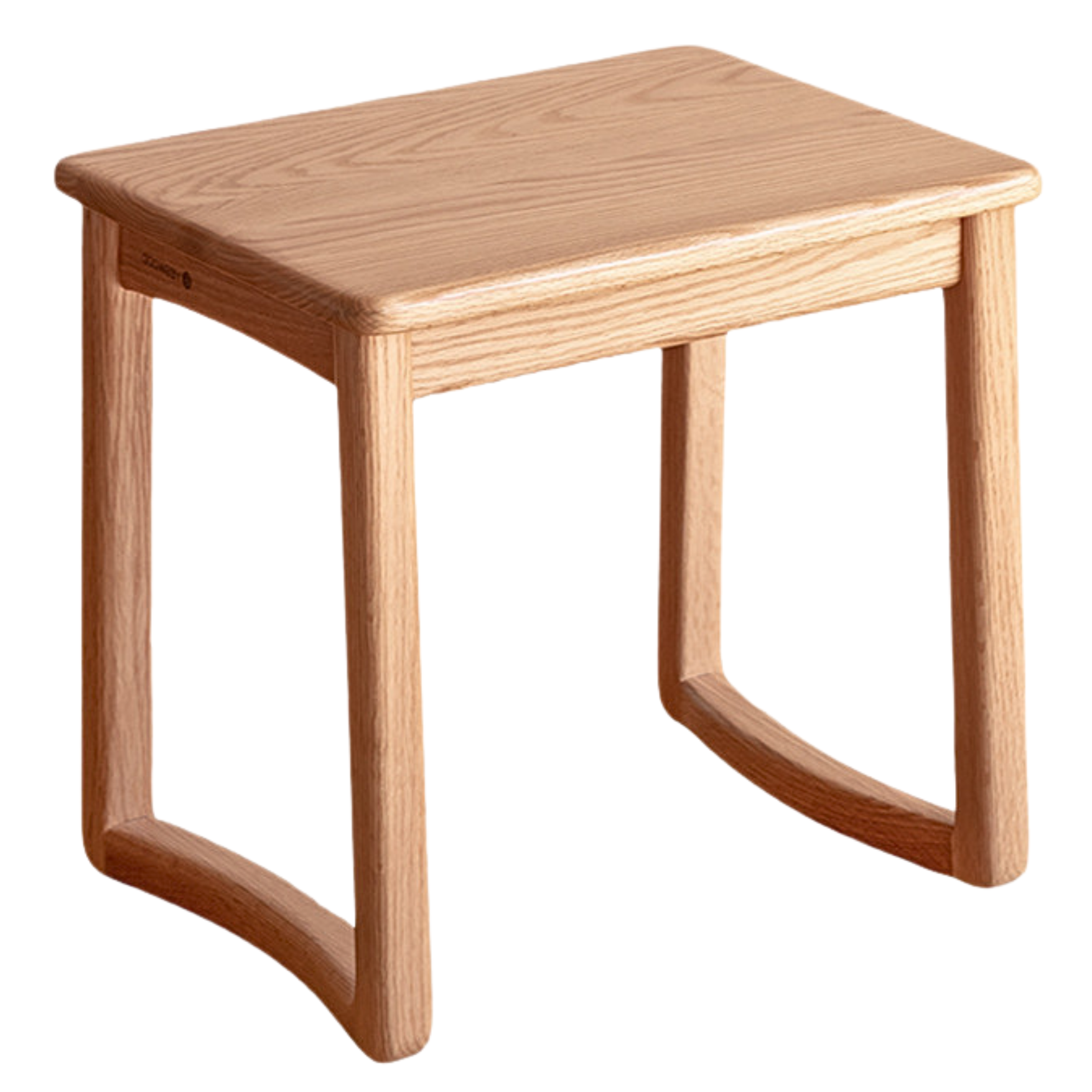 Ash Solid Wood Modern White Wax Wood Square Stool