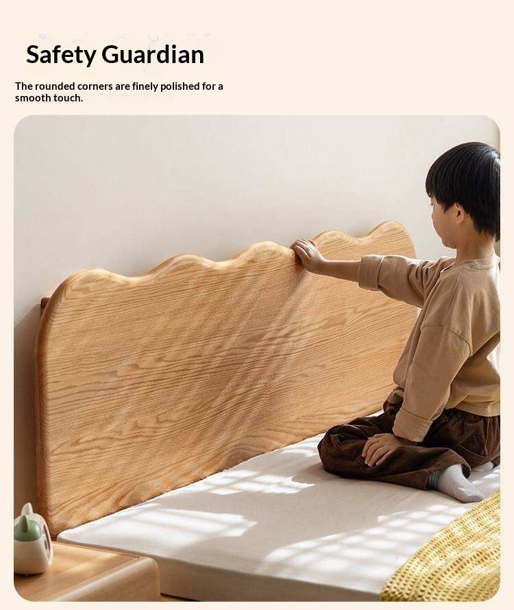 Oak Solid Wood Kids Side-Lift Storage Bed