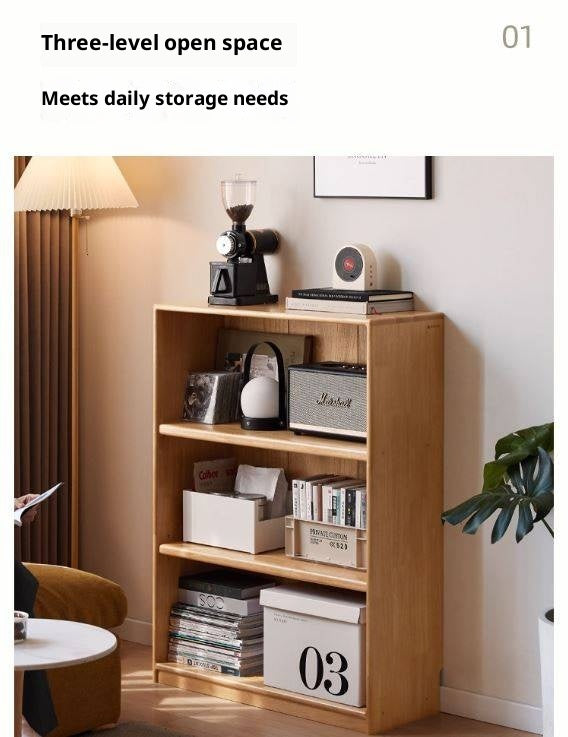 Solid Rubberwood Floor Standing Bookcase