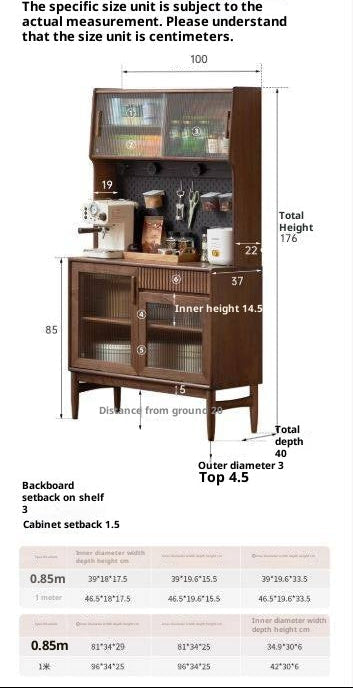 Black Walnut, Oak, South American Walnut Light Luxury Tableside Cabinet