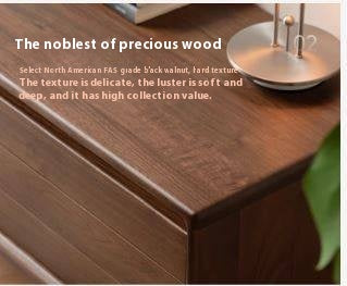 Black Walnut, Oak Solid Wood Sliding Doors TV Cabinet.