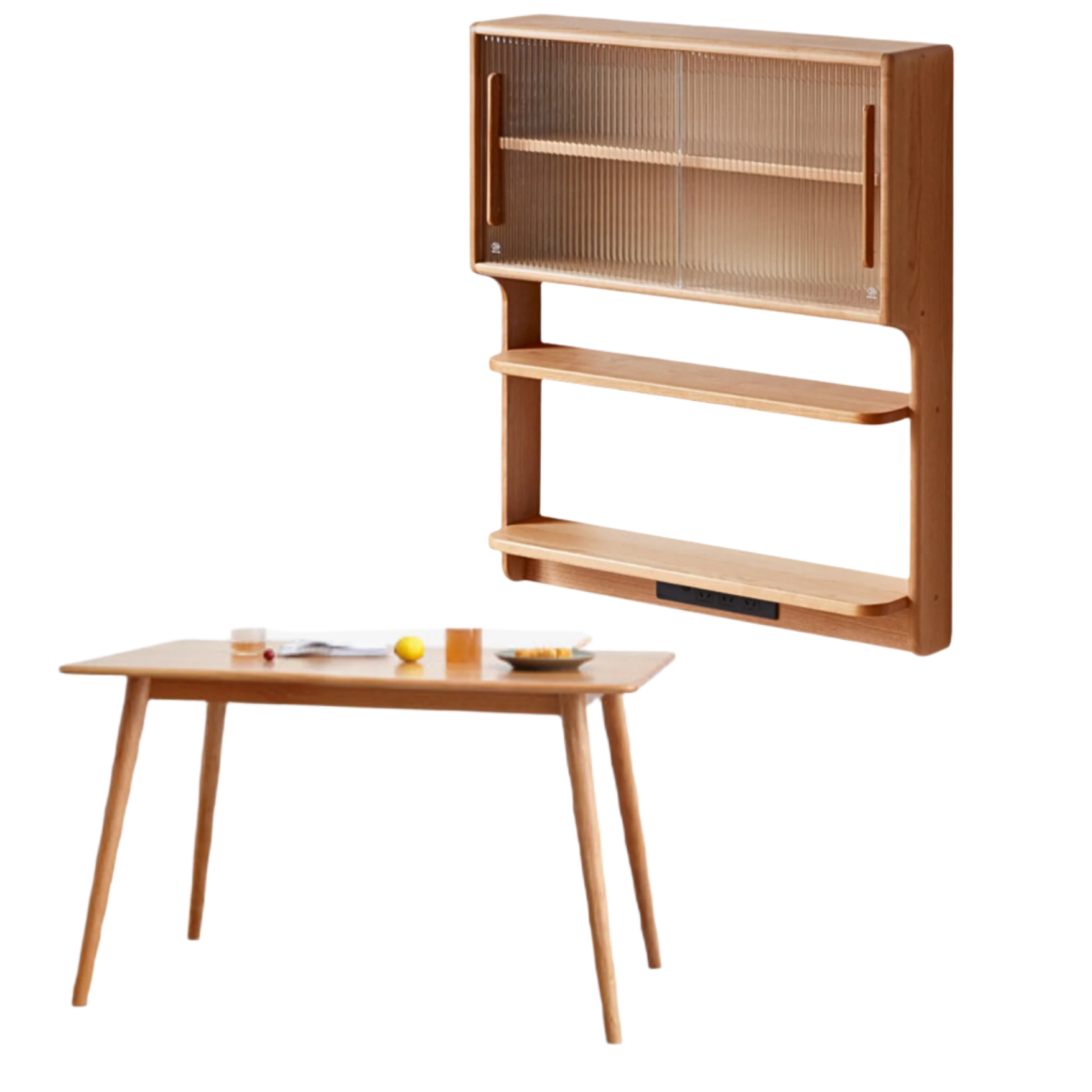Cherry Solid Wood Wall Storage Cabinet