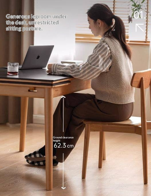 Cherry Solid Wood Extendable Slab Dining Table