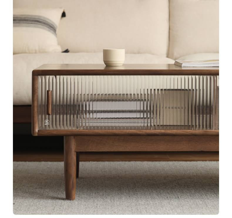 Black Walnut, Oak, Solid Rubberwood Solid Wood Modern Style Coffee Table