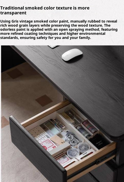 Oak Solid Wood Bauhaus Style Computer Desk